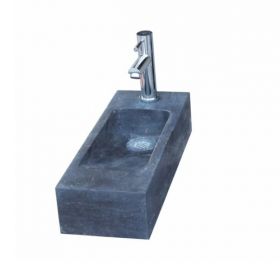 Natuursteen fontein Slim rechts met kraan, rooster en sifon