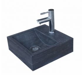 Natuursteen fontein Square met kraan, rooster en sifon