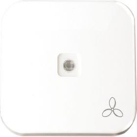 Opus 1 bedieningselement met transparante lens en ventilator-symbool helder wit