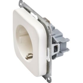 Opus 1 geaarde contactdoos - zonder krallen helder wit