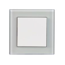 Opus 55 Fusion pulsschakelaarwip, polarwit glans afdekraam enkelvoudig
