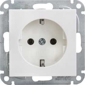 Opus 55 geaarde contactdoos met steekklemmen stuksverpakking polarwit