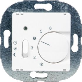 Opus 55 kamerthermostaat, verbreekcontact, met handschakelaar verlaging/AAN/UIT alu - zilver - zijdeglans