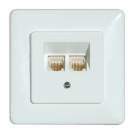 Opus modulaire ISDN aansluitdoos dubbel 2x8/8-polig, afzonderlijk schakelbaar