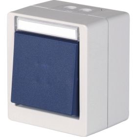 Opus Resist (puls)schakelaar lichtgrijs/staalblauw, IP55