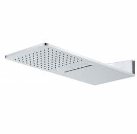 Wiesbaden luxe vierkante wand douche met waterval 600x25 chroom