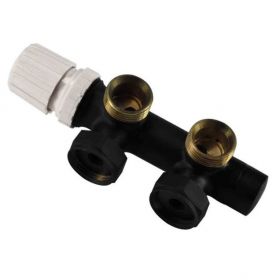 Riko thermostatisch 3/4 onderblok haaks-links mat-Zwart