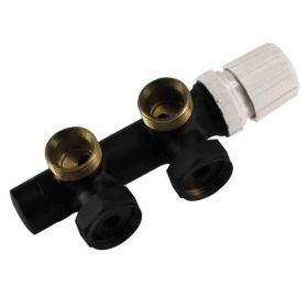 Riko thermostatisch 3/4 onderblok haaks-rechts mat-Zwart