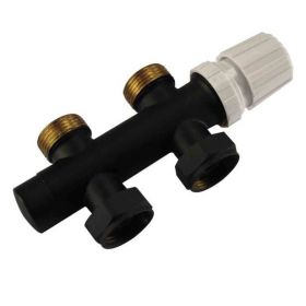 Riko thermostatisch 3/4 onderblok recht mat-Zwart