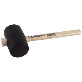 Rubber hamer SUPER PROF vlak diameter 90mm zwart