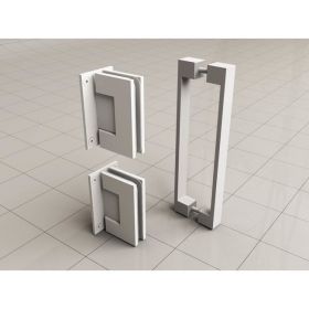 Scharnierset + hendel mat wit tbv profielloze nisdeur