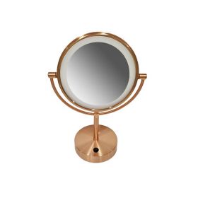 scheerspiegel staand led op batterijen geborsteld koper