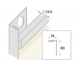 Stucstopprofiel 1131 L= 300 cm 1x12,5mm