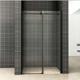 schuifbare nisdeur 2-d. mat-zwart 1200x2000 chr.8mm NANO