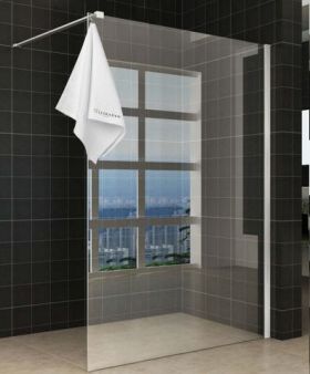 Sita inloopdouche met handdoekhouder 120x200 cm chroom/8 mm helder glas met Nano coating