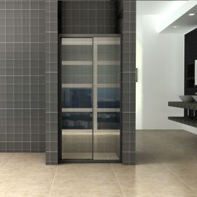 Skyline schuifbare nisdeur 1000x2000 mat-zwart 8mm NANO