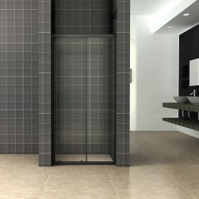 Skyline schuifbare nisdeur 1200x2000 mat-zwart 8mm NANO