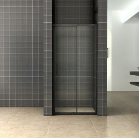 Skyline schuifbare nisdeur 1400x2000 mat-zwart 8mm NANO