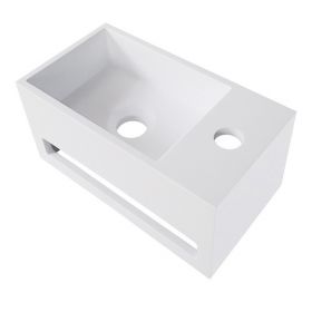Wiesbaden Solid Surface fontein & handdoekhouder rechts 356x203x159