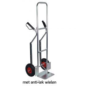 Steek krattenwagen ALU 200 kg softwiel (anti-lek band) - NL-fabricaat