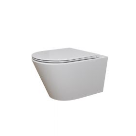 Stereo rimless wandcloset glans wit met Flatline toiletzitting softclose en quick release glans wit