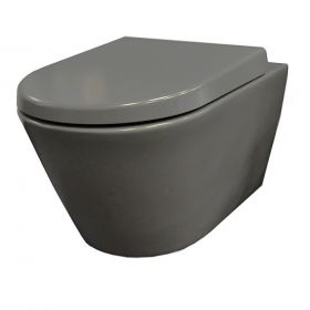 Stereo rimless wandcloset met Vesta zitting mat grijs