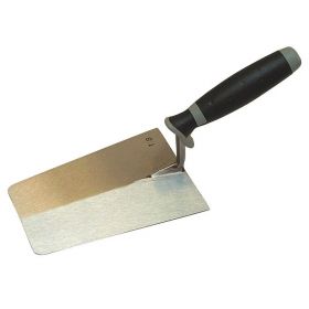 Stukadoorstroffel SUPER PROF recht met afgeronde hoeken 180 mm SUPERSOFT-greep RVS