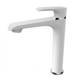 Wiesbaden Tarma eenhendel-wastafelmengkraan hoog wit/chroom
