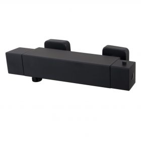 Wiesbaden Eco Rombo thermostatische douchemengkraan | Mat-zwart