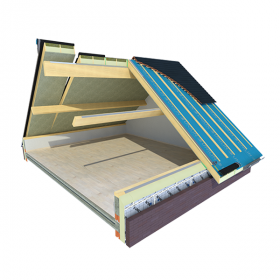 Usystem Roof OS Comfort Dakplaat - Rc 6,3 - Dikte 257mm - Kleur Wood Origin 12 + 10 - Per M2