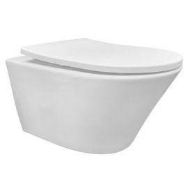 Vesta Tornado flush wandcloset rimless met nano coating met Shade slim toiletzitting softclose en quick release glans wit