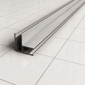 Wiesbaden hoekprofiel tbv glaswand 1cm 200cm | Geborsteld staal