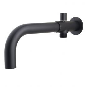 Wiesbaden inbouw-baduitloop met omstel rond 23cm | Mat-zwart