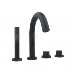 Wiesbaden Caral 4-gats badrandthermostaat afbouwset zwart