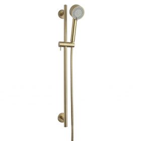 Wiesbaden Cadans luxe glijstangset compleet | Geborsteld messing