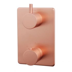 Wiesbaden Caral afbouwdeel inbouwthermostaat 2 weg | Geborsteld koper