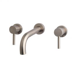 Wiesbaden Caral wastafelkraan afbouwset 2-knops RVS look