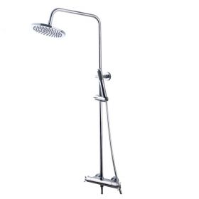 Wiesbaden Cross douche-opbouwset + thermostaat mengkraan chroom