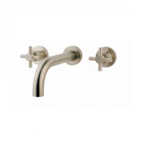 Wiesbaden Cross wastafelkraan afbouwset 2-knops RVS-look