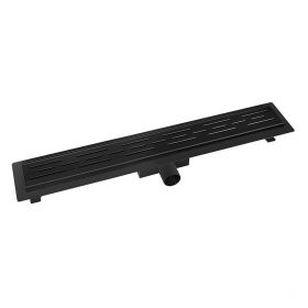 Wiesbaden douchegoot met flens en rooster 50 x 7 cm mat zwart