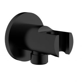 Wiesbaden luxe messing muur doucheaansluiting+opsteek 1/2inch Zwart