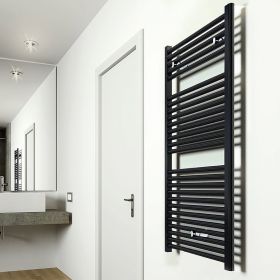 Wiesbaden Elara sierradiator mat- Zwart 1185x600 m/o aansl.