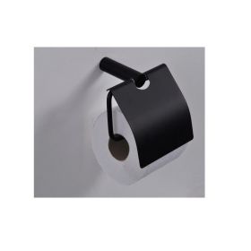 Wiesbaden Ida toiletrolhouder met klep Zwart