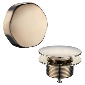 Wiesbaden knop/plug badoverloopcomb. geborsteld staal