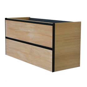 Wiesbaden Lotus wastafelonderkast met 2 laden 120x45,2 cm naturel eik/mat zwart