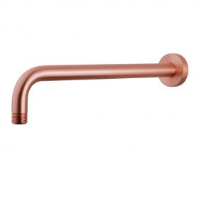 Wiesbaden luxe douche-arm rond muurbevestiging 35cm | Geborsteld koper