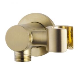 Wiesbaden luxe doucheaansluiting+kantelbare opsteek 1/2'' | Geborsteld messing