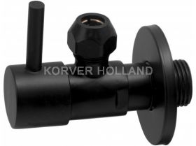 Wiesbaden Minimal Hoekstopkraan+Rozet 3/8x10 mat-zwart