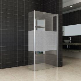 Wiesbaden zijwand + hoekprofiel 400x2000 10mm NANO gedeeltelijk matglas