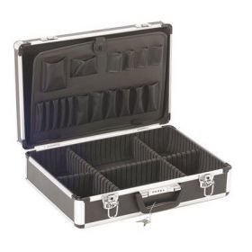 Zwarte aluminium gereedschapskoffer - 455 x 330 x 152